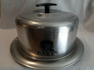 Vintage 1950’s West Bend Cake Carrier Aluminum With Locking Cover