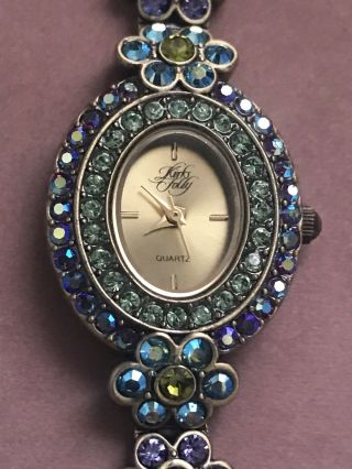 Vintage Kirks Folly Women’s Crystal Flowers Wrist Watch