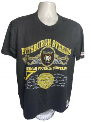 Vintage 90s Pittsburgh Steelers T Shirt Men’s Size Large Black
