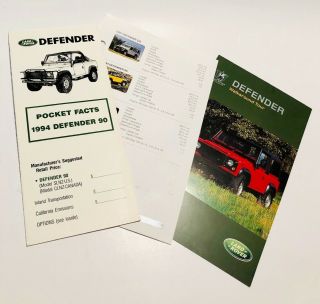 Land Rover Defender 1994/1997 Model Year Vehicle Sales Literature North America