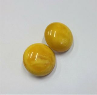 Natural Old Antique Butterscotch Egg Yolk Baltic Amber Clips