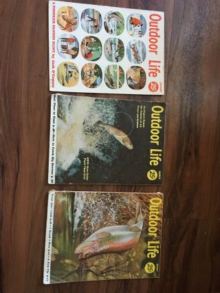 3 Vintage Outdoor Life Magazines January 1952,  May 1955,  March 1956