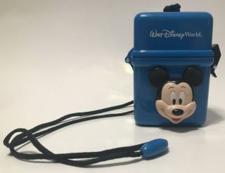 Vintage Walt Disney World Mickey Lightweight Waterproof Sport Case & Lanyard Euc