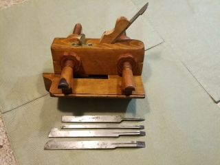 Antique Wooden Plow Plane No 242,  Probably Chapin,  With Blades
