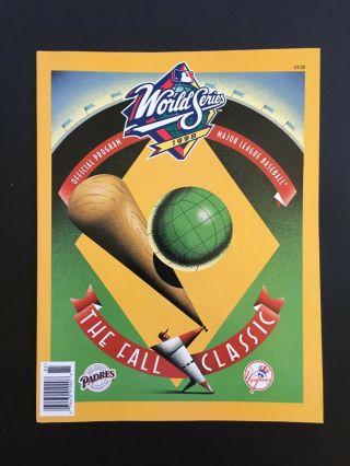 1998 World Series Official Program Ny Yankees Vs.  San Diego Padres Jeter Vg Cond