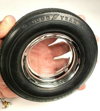 Vintage Goodyear Tire Ash Tray Ashtray Custom Power Cushion Polyglas Man Cave