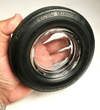 Vintage Goodyear Tire Ash Tray Ashtray Custom Power Cushion Polyglas Man Cave 2