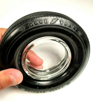 Vintage Goodyear Tire Ash Tray Ashtray Custom Power Cushion Polyglas Man Cave 3