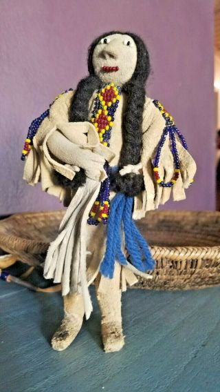Antique Shoshone Doll Native American Indian 3