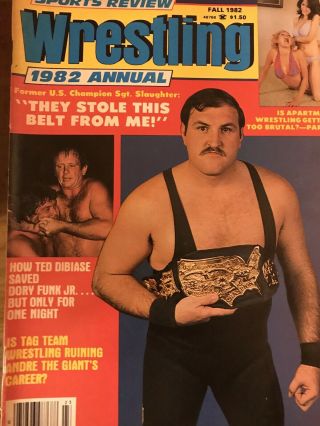 Sports Review Wrestling Fall 1982 Annual Sgt Slaughter Dory Funk Jr Wwf Nwa Awa