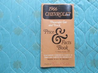 0911c - 4 1966 Chevrolet Price & Facts Book Brochure 1st Edition October 1965