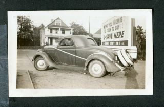Vintage Car Photo 1935 Ford 3 Window Coupe Custom Hot Rod Roadside Sign 421090