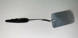 Vintage 13 Inch Adel Stainless Steel Kitchen Spatula - Black Grip Handle