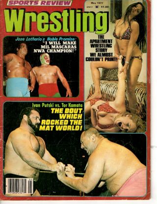 Sports Review Wrestling May 1977 - Jose Lothario - Cover - Very Good