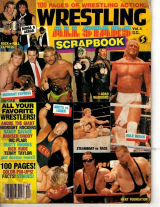 Wrestling All Stars Scrapbook - 1987 - Hulk Hogan,  Hart Foundation - Very Good