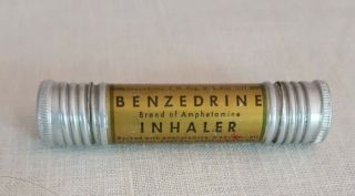 Vintage Benzedrine Inhaler - Smith,  Kline & French Labs,  Phila.  (physician Sampl