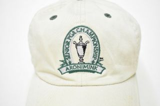 Vintage Beige Senior PGA Golf Championship Aronimink Embroidered Strap Back Hat 3