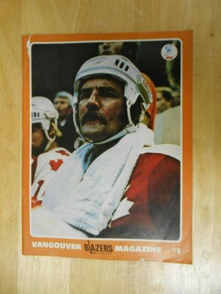 Vintage 1974 - 75 Wha Hockey Program - Vancouver Blazers Vs Quebec Nordiques