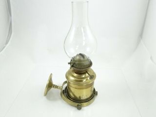 Railroad Coach,  Auto Or Ship Oil Lamp And Wall Bracket - Weighted Brass