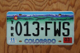 2002 Colorado Purple Mountain Truck License Plate -