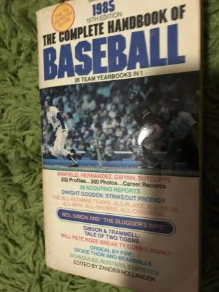 1985 The Complete Handbook Of Baseball Paperback Book 416 Pages