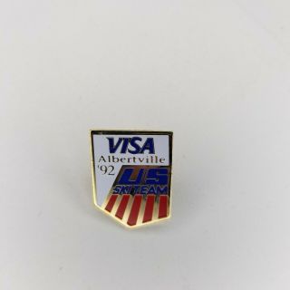 1992 Albertville Usa Ski Team Winter Olympic Games Pin Sponsor Visa