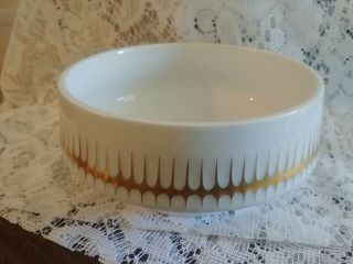 Vintage Royal Dux Czech Pottery White Bowl With Gold Trim Unique