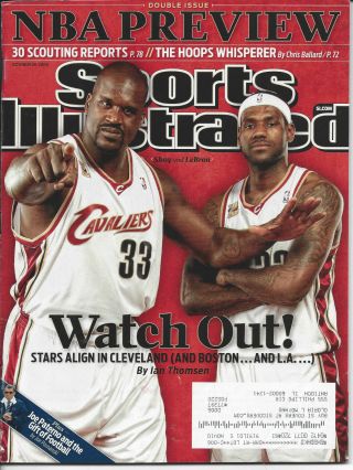 Sports Illustrated 10/26/2009 " Watch Out " Cleveland Cavaliers - Shaq And Lebron