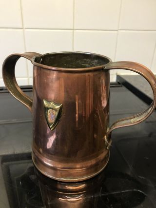 Antique 1841 Double Handled Copper Tankard
