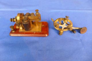 Antique J.  H.  Bunnell & Co Telegraph Key Sounder With Wood Base Feb 15 1875 Vtg