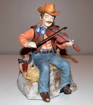 Vintage Waco " The Fiddler " Figurine - Melody In Motion Animated With Music