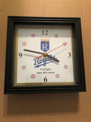 Vintage Kc Kansas City Royals Clock Gold Bank Promo Item - Shape &