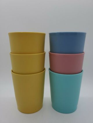 Vtg Tupperware Juice Cups Glasses Set Of 6 Weighted 6 Oz Tumblers Kids 1251