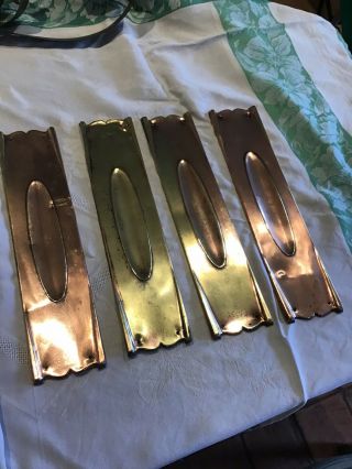 X4 Art Deco Period,  Antique Door Push Plate / Finger Plate Copper / Brass