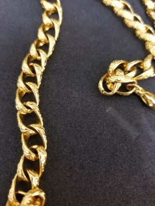 Vintage Signed Napier Gold Tone Chain Link 30 