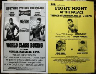 2 Diff Boxing Posters From Detroit: James Toney,  Milt Mccrory,  Bronco Mckart