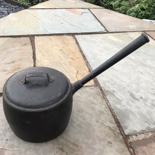 Quality Vintage Cast Iron Kenrick 12 Pint Gypsy Pot With Long Handle & Lid
