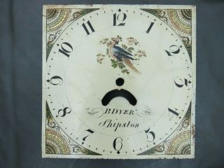 Antique Grandfather Longcase Clock Dial Face 11 " For Spares Or Parts
