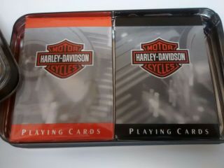 Harley Davidson Playing Cards in Collector Tin 2 Packs.  One Pack 2