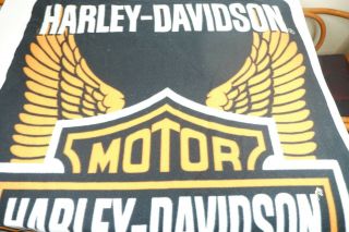Vintage Harley Davidson Fleece Throw Blanket 44 " X 58 "