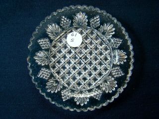 Antique Flint Glass Cup Plate Lee Rose 61 Scarce,  Thick; Lacy,  Boston Sandwich
