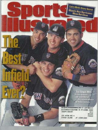 The Best Infield Ever On Cover Sports Illustrated September 6,  1999 Issue Mets