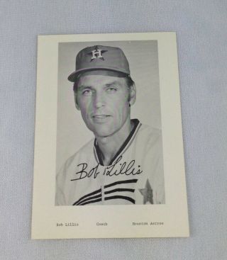 1971 Bob Lillis,  Houston Astros Baseball Team Issue Photo