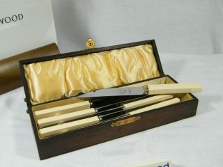 A Boxed Set Of Antique Bone Handled Sheffield Dining Knives,