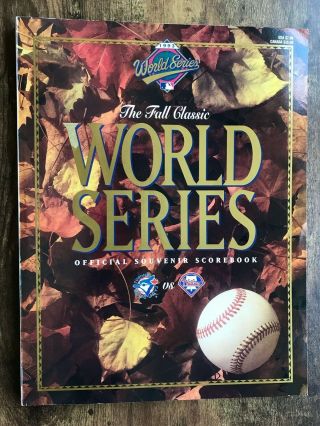 1993 World Series Program Philadelphia Phillies Toronto Blue Jays Joe Carter