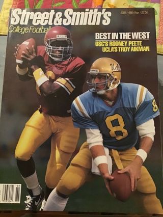 1988 Street And Smith College Football Yearbook Troy Aikman Ucla Vintage Pete