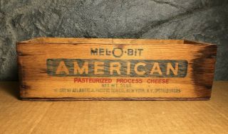 Vintage Mel - O - Bit | American Cheese Box | 5 Lb | York,  Ny | Rustic | Wooden