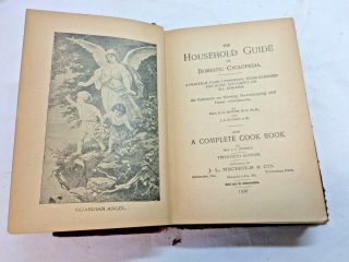 Antique 1898 Household Guide Jefferis Medical Home Remedies Housekeeping Recipes