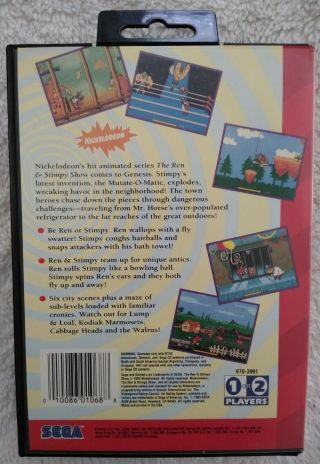 Vtg 1993 Ren & Stimpy ' s Invention Sega Genesis Game Nickelodeon Complete CIB Box 2