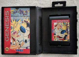Vtg 1993 Ren & Stimpy ' s Invention Sega Genesis Game Nickelodeon Complete CIB Box 3